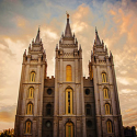 Salt Lake Temple During a Fall Sunset
